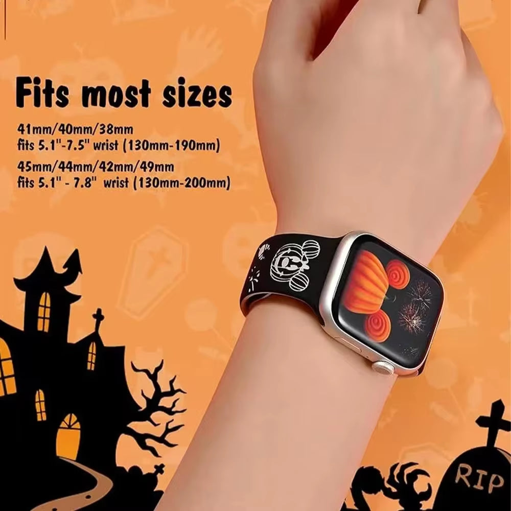 Silicone Halloween Band for Watch Series 10 42/46Mm 9 8 7 6 5 4 Se Ultra2 49Mm Cartoon Strap for Iwatch 41Mm 40 38Mm 44 45