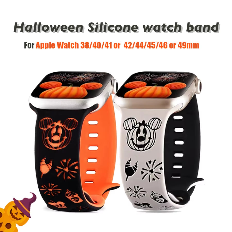 Silicone Halloween Band for Watch Series 10 42/46Mm 9 8 7 6 5 4 Se Ultra2 49Mm Cartoon Strap for Iwatch 41Mm 40 38Mm 44 45