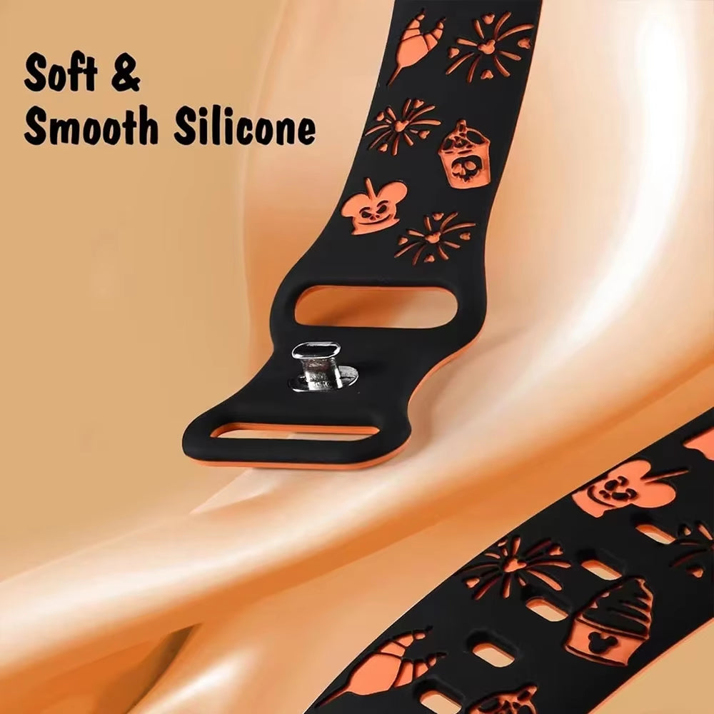 Silicone Halloween Band for Watch Series 10 42/46Mm 9 8 7 6 5 4 Se Ultra2 49Mm Cartoon Strap for Iwatch 41Mm 40 38Mm 44 45
