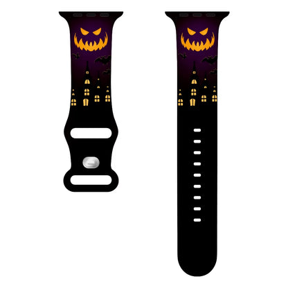 Halloween Silicone Strap for  Watch Ultra 3 49Mm 11 10 42Mm 46Mm 9 8 7 6 5 4 SE Printed Bracelet Iwatch 45Mm 41Mm 44Mm 40Mm