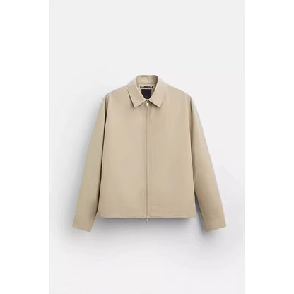 New Arrival Spring 2024 Men'S Lightweight Tech Fabric Long Sve Jaet Zipper Casual Outerwear Sli Simple Design