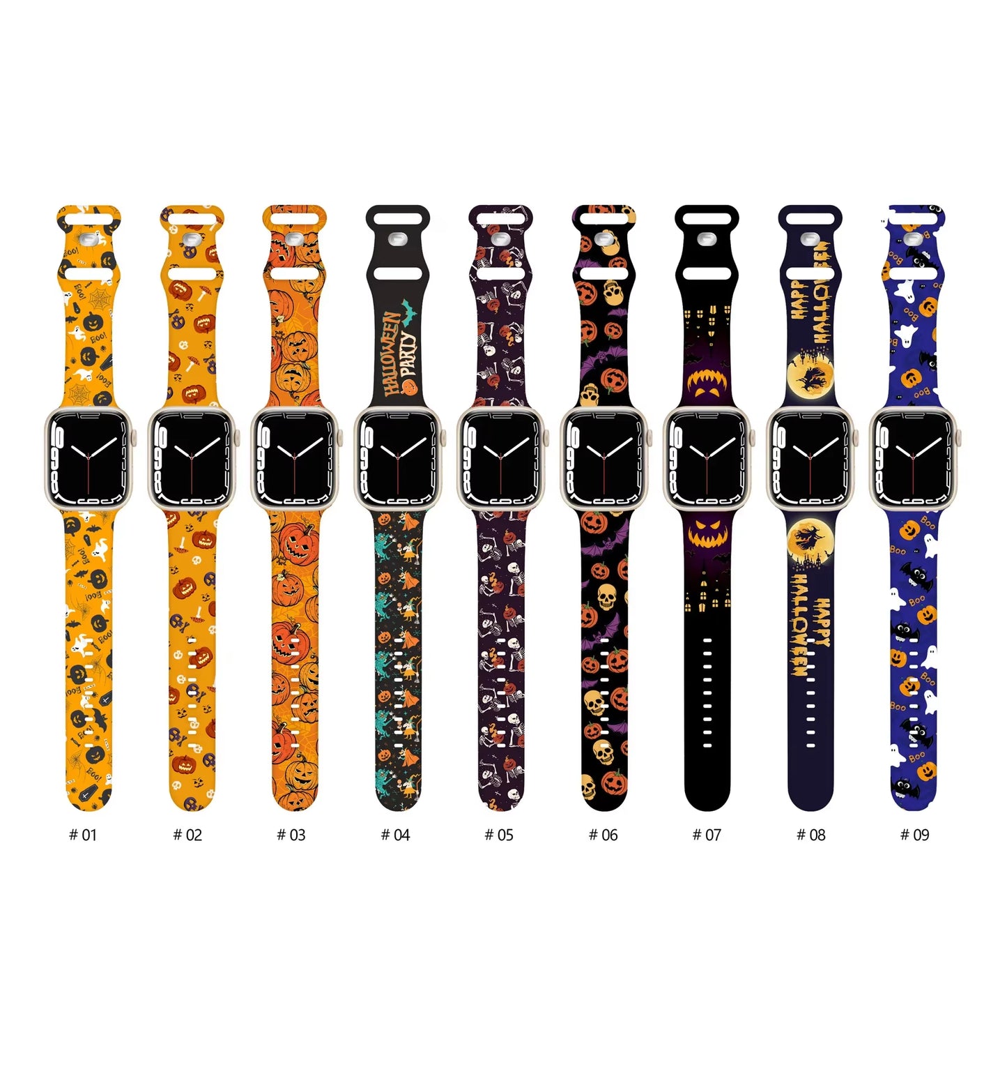 Halloween Silicone Strap for  Watch Ultra 3 49Mm 11 10 42Mm 46Mm 9 8 7 6 5 4 SE Printed Bracelet Iwatch 45Mm 41Mm 44Mm 40Mm